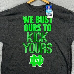 Notre Dame Fighting Irish Mens T-Shirt 2X Big Dark Grey The Go-To Tee Adidas NEW